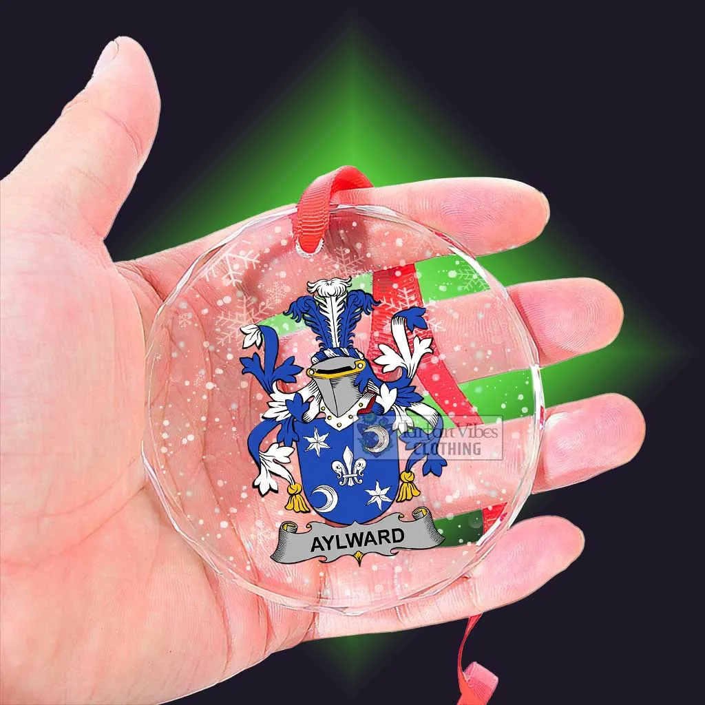 Aylward Irish Clan Christmas Glass Ornament with Coat of Arms