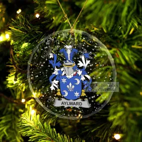 Aylward Irish Clan Christmas Glass Ornament with Coat of Arms