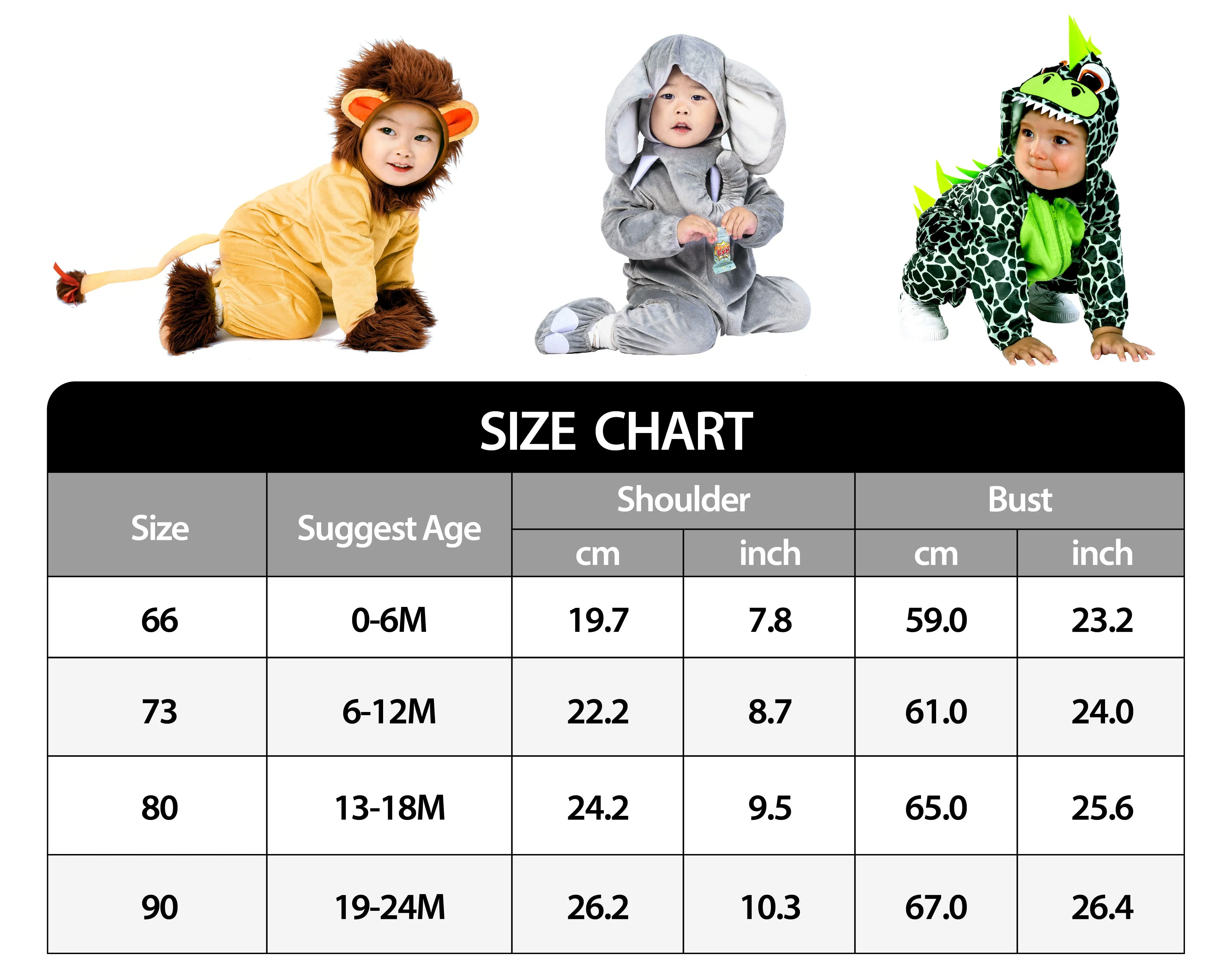 Baby Lion Costume, Animal Halloween Pajamas, Girls Boys Onesie Romper Jumpsuit 5PCS