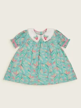 Bachaa Baby Floral Dress with Embroidered Collar