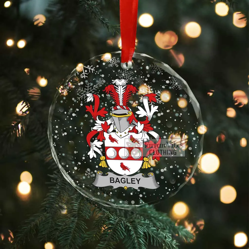 Bagley Irish Clan Christmas Glass Ornament with Coat of Arms