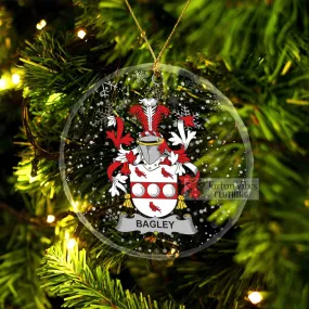 Bagley Irish Clan Christmas Glass Ornament with Coat of Arms