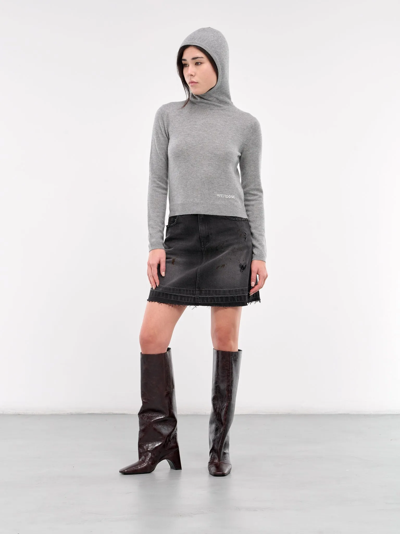 Balaclava Knit Top (KT3-24-655-W-GREY)