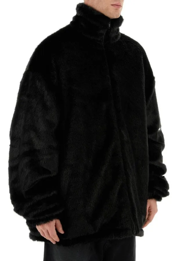 BALENCIAGA | Black eco fur coat