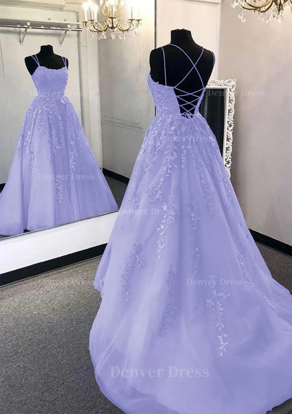 Ball Gown Scoop Neck Long/Floor-Length Tulle Prom Dress