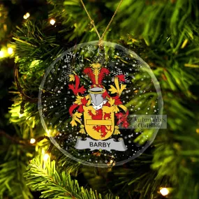 Barby Irish Clan Christmas Glass Ornament with Coat of Arms