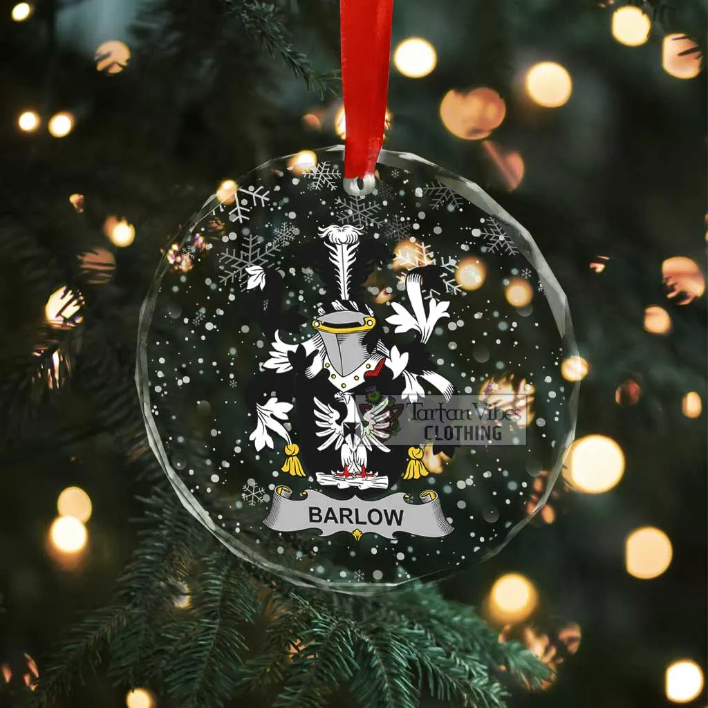 Barlow Irish Clan Christmas Glass Ornament with Coat of Arms