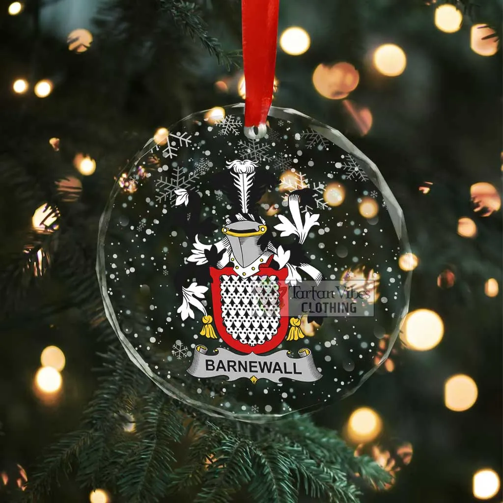 Barnewall Irish Clan Christmas Glass Ornament with Coat of Arms