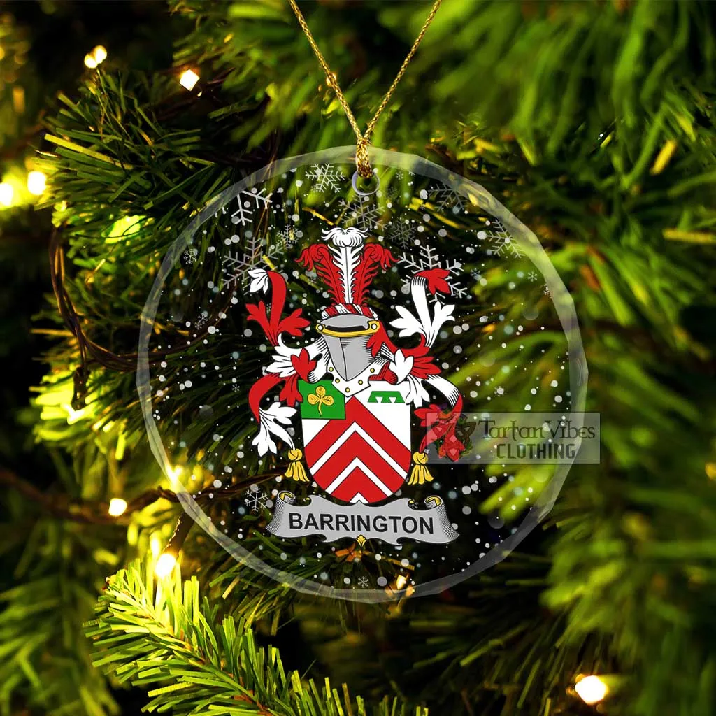 Barrington Irish Clan Christmas Glass Ornament with Coat of Arms