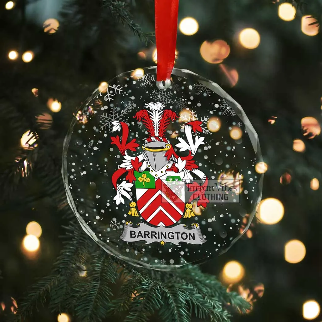 Barrington Irish Clan Christmas Glass Ornament with Coat of Arms