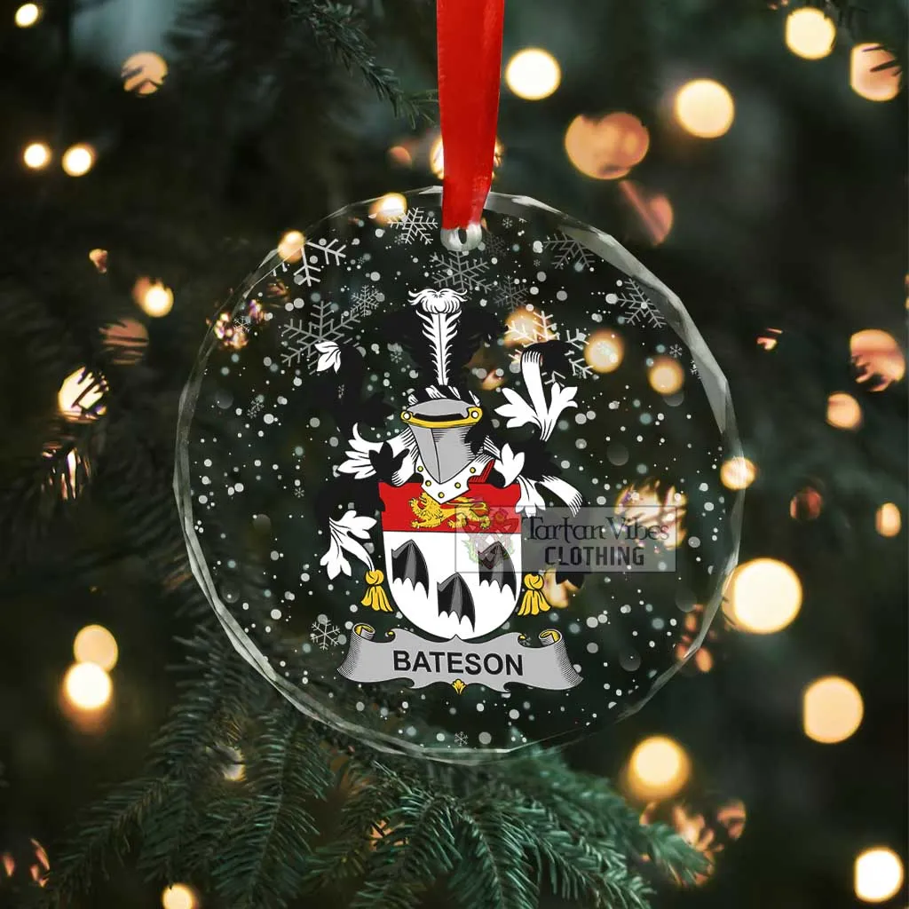 Bateson Irish Clan Christmas Glass Ornament with Coat of Arms