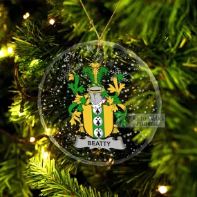 Beatty Irish Clan Christmas Glass Ornament with Coat of Arms