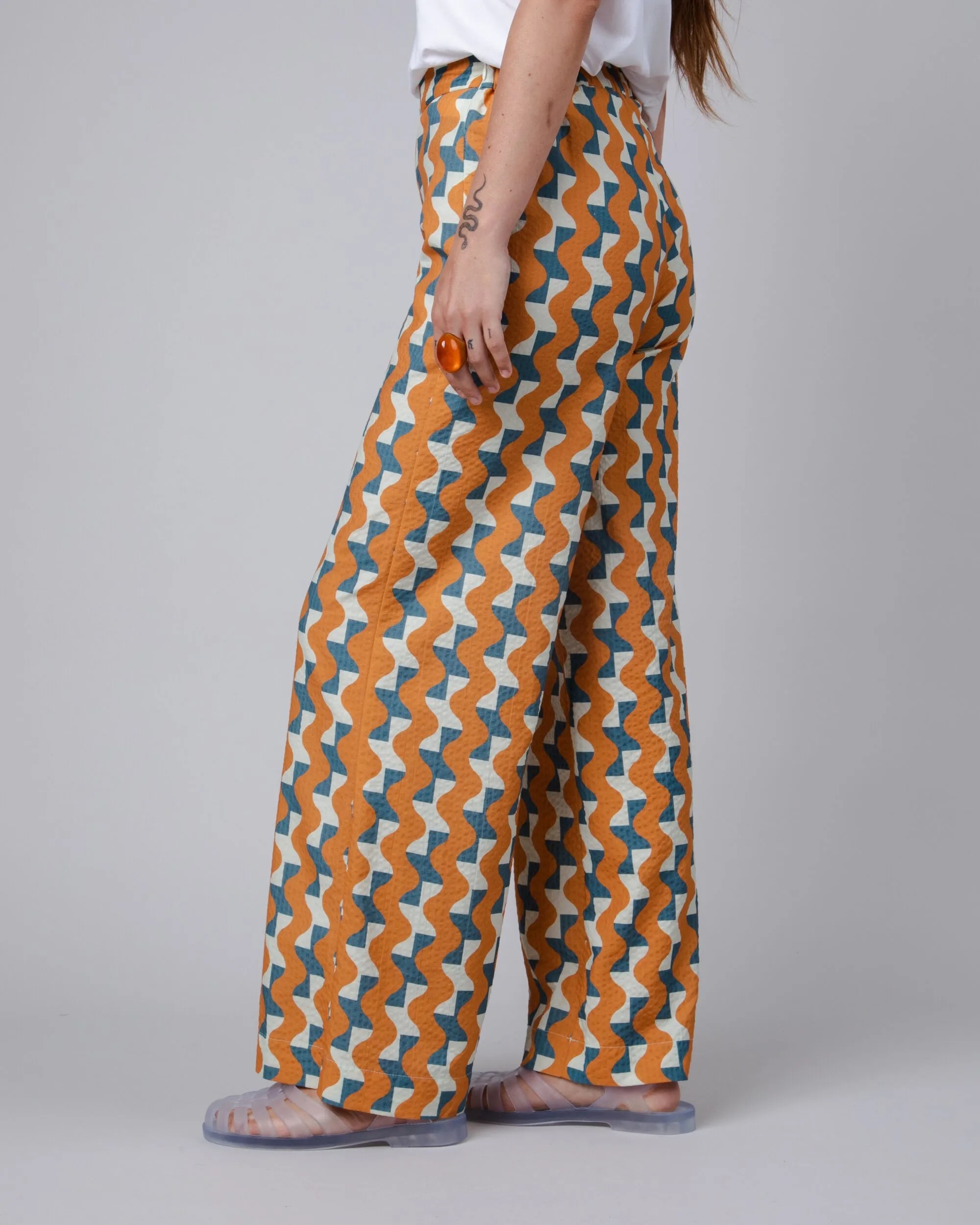 Big Tiles Wide Leg Pants Ochre