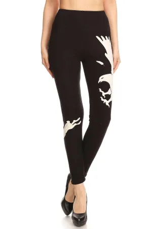 Bird And Rabbit Printed, Full Length, High Waisted Leggings In A