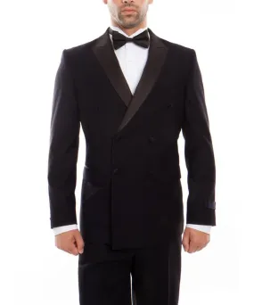 Black Double Breasted Tuxedo with Shawl Lapel