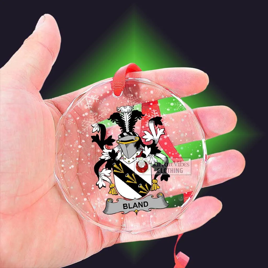 Bland Irish Clan Christmas Glass Ornament with Coat of Arms