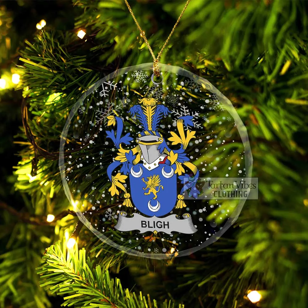 Bligh Irish Clan Christmas Glass Ornament with Coat of Arms