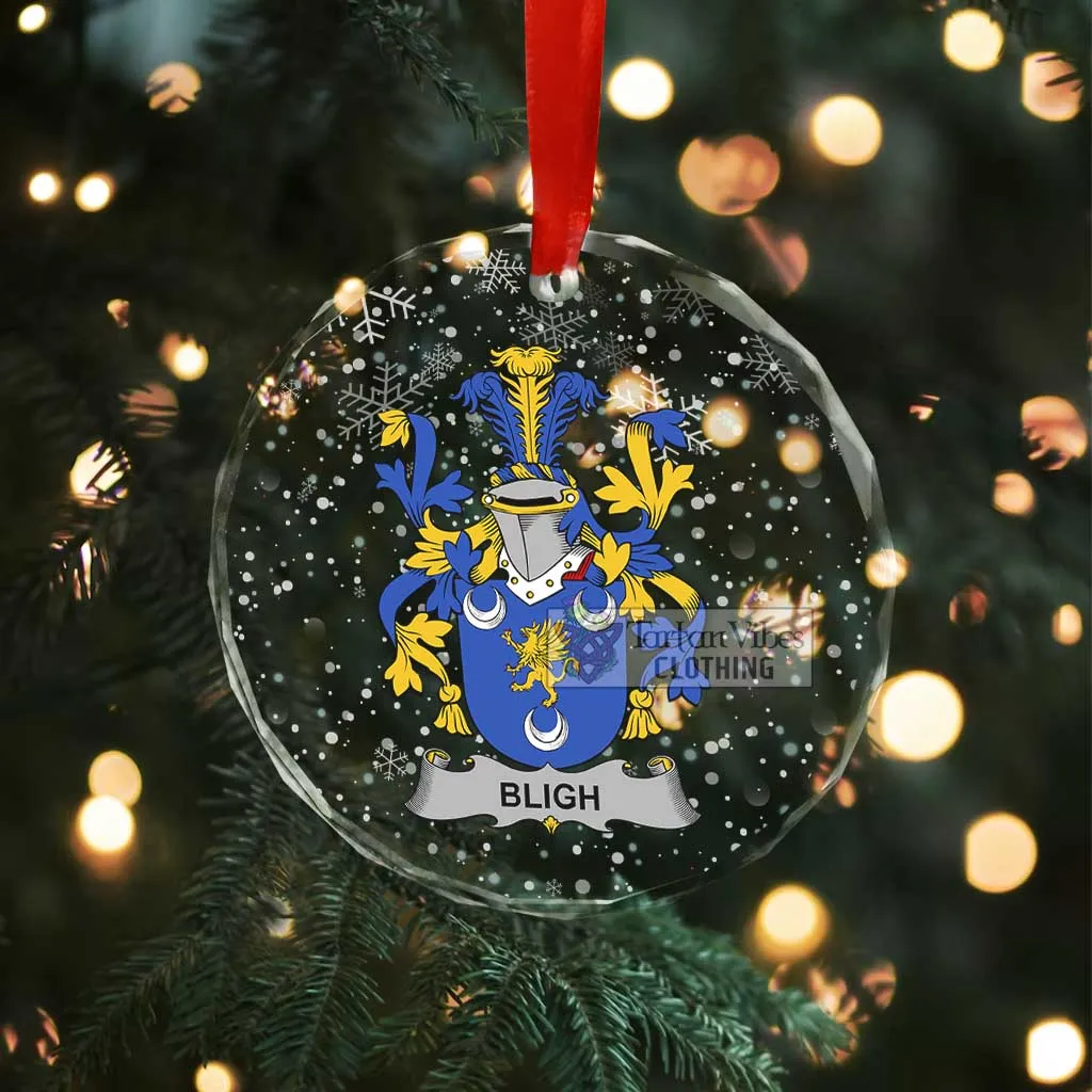 Bligh Irish Clan Christmas Glass Ornament with Coat of Arms