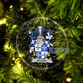 Blood Irish Clan Christmas Glass Ornament with Coat of Arms