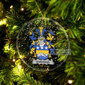 Borough Irish Clan Christmas Glass Ornament with Coat of Arms