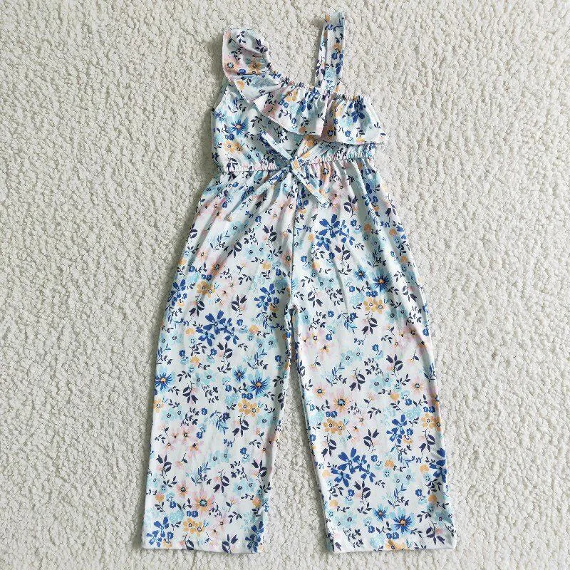 Boutique Baby Girls Jumpsuit Suspenders Rompers Flower Print Cute Girls Jumpsuit SR0007