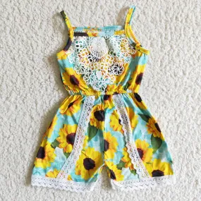 Boutique Infant Baby Girls Jumpsuit Sunflower Cute Baby Girls Jumpsuit Romper SR0001