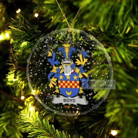 Boyd of Danson Irish Clan Christmas Glass Ornament with Coat of Arms