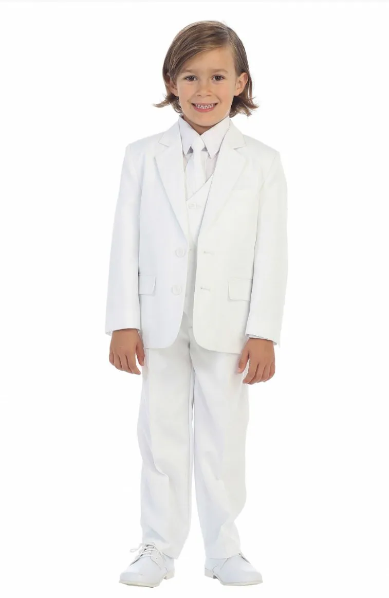 Boys White Slim Suit (Scholar)