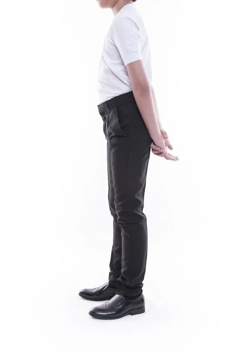 BP01 - PRE-ORDER - Boy's Skinny Fit Formal Slacks Black