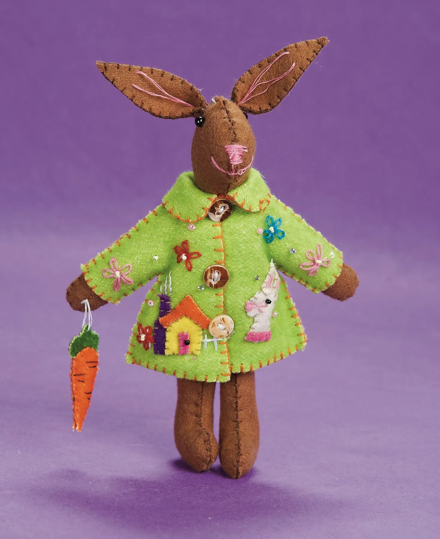 Brown Bunny in Green Coat Dress