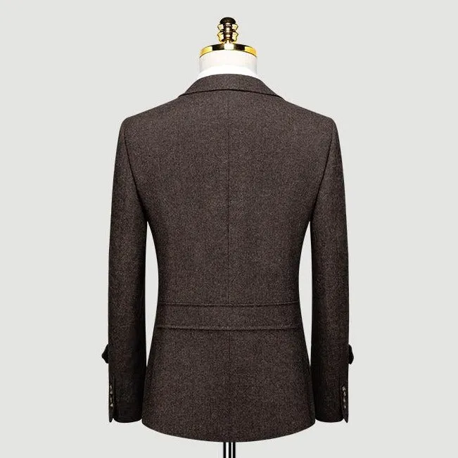 Brown Wool Blend Vintage Suit