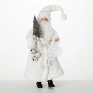 Cable Knit Coat Santa Figurine