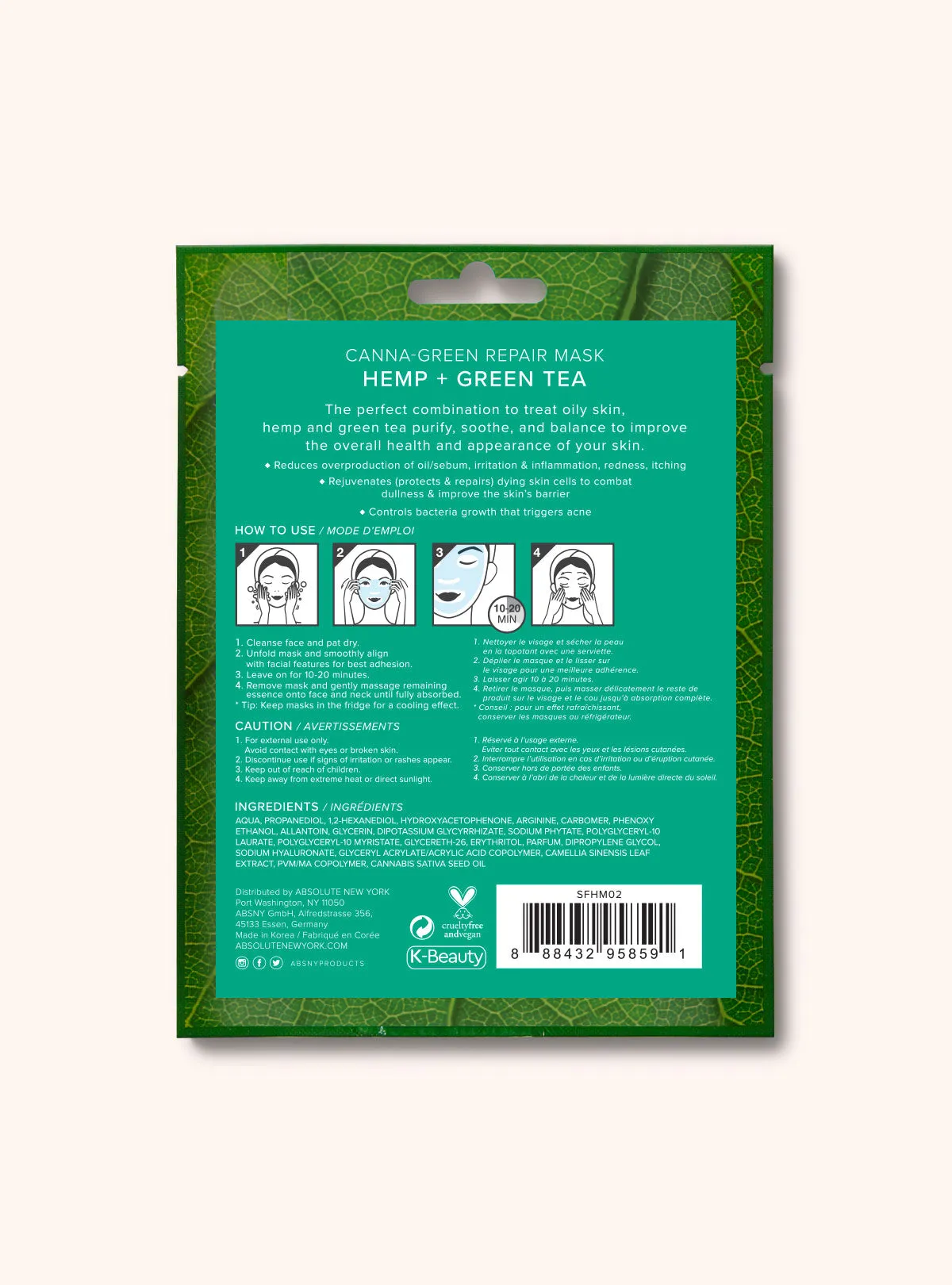 Canna-Green Repair Mask || Hemp   Green Tea