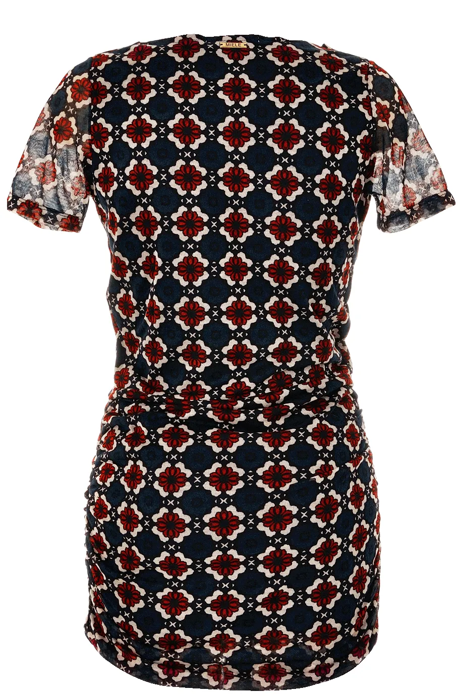 CARLOS MIELE BAILEY Printed Dark Blue Mini Fitted Dress