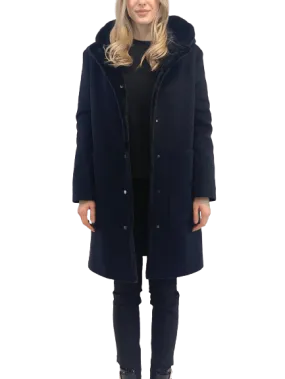 Cashmere Coat with Weasel Lining "REBECCA"