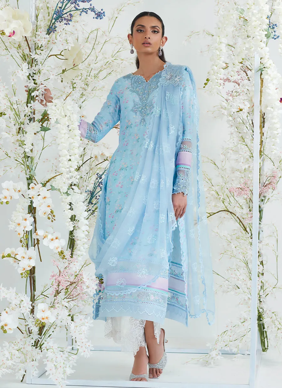 Celia Blue Shirt with Pre Draped Dupatta