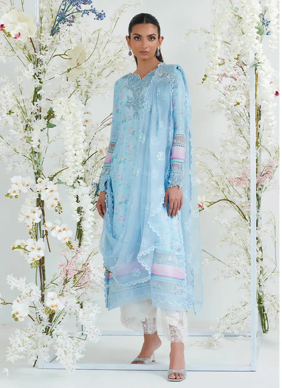 Celia Blue Shirt with Pre Draped Dupatta