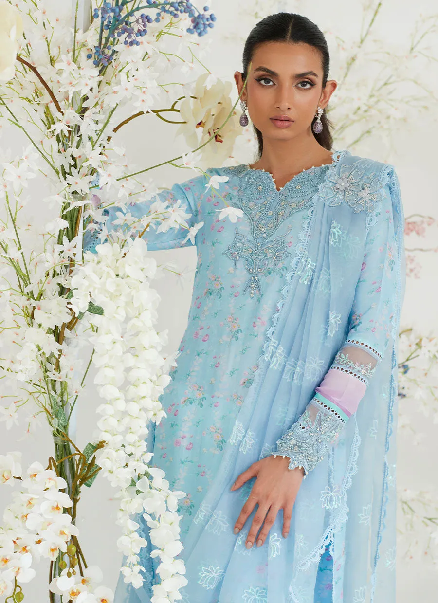 Celia Blue Shirt with Pre Draped Dupatta