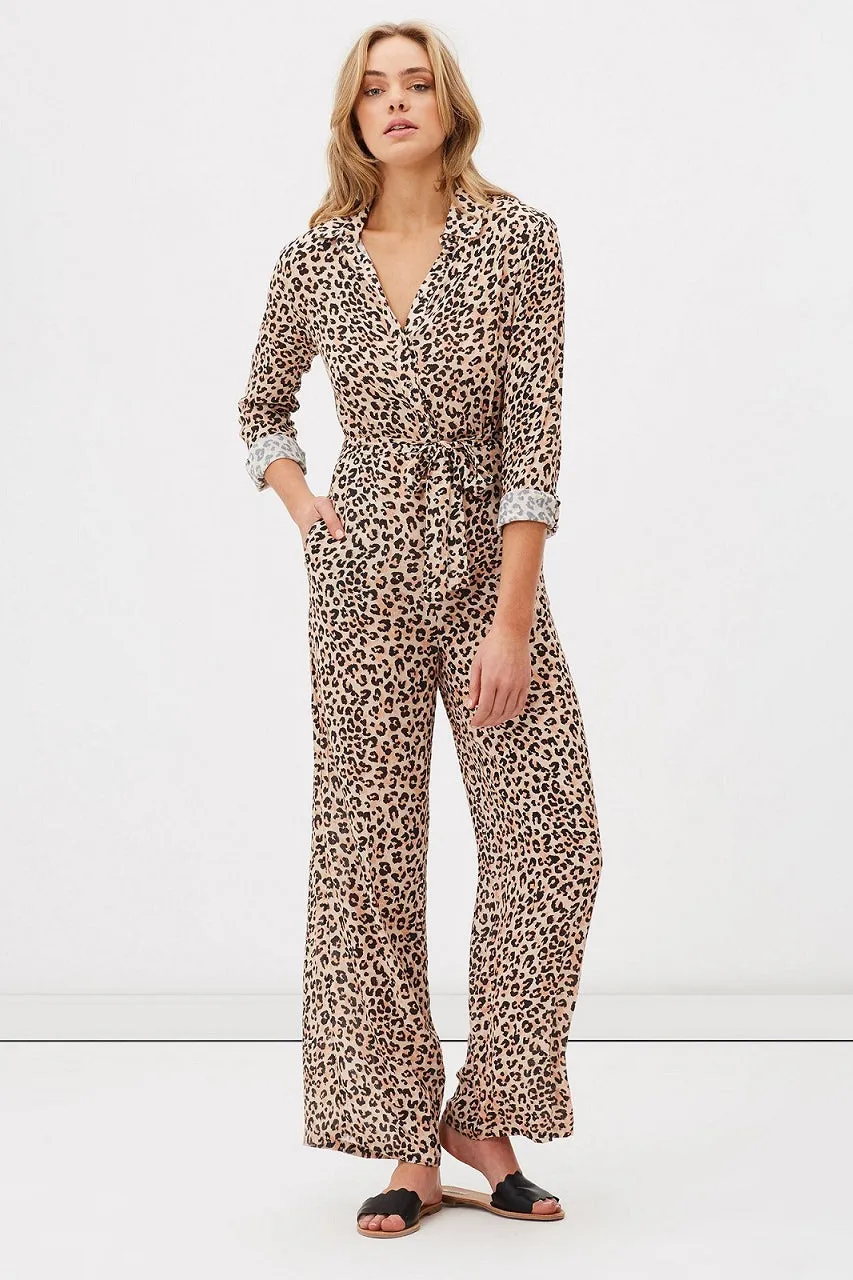 Charlie Holiday  WOMENS FELINE JUMPSUIT LEOPARD PRINT