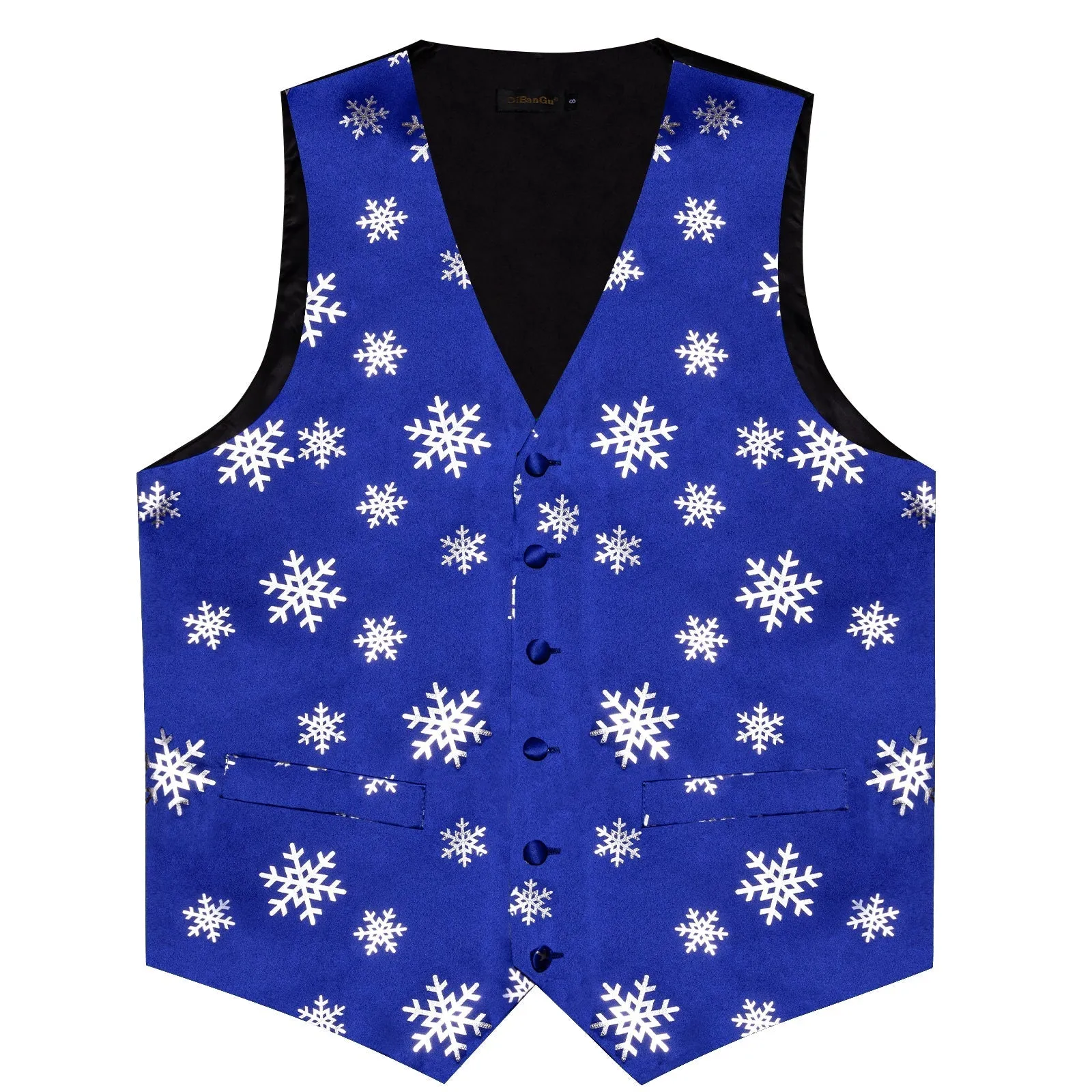 Christmas Blue Snowflake Novelty Splicing Jacquard Men's Vest