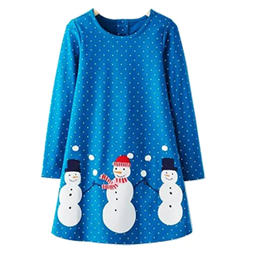 Christmas Dress Baby Girls Clothes Long Sleeve Girls Dresses Children Vestidos Character Pattern Princess Dress Kids Clothing