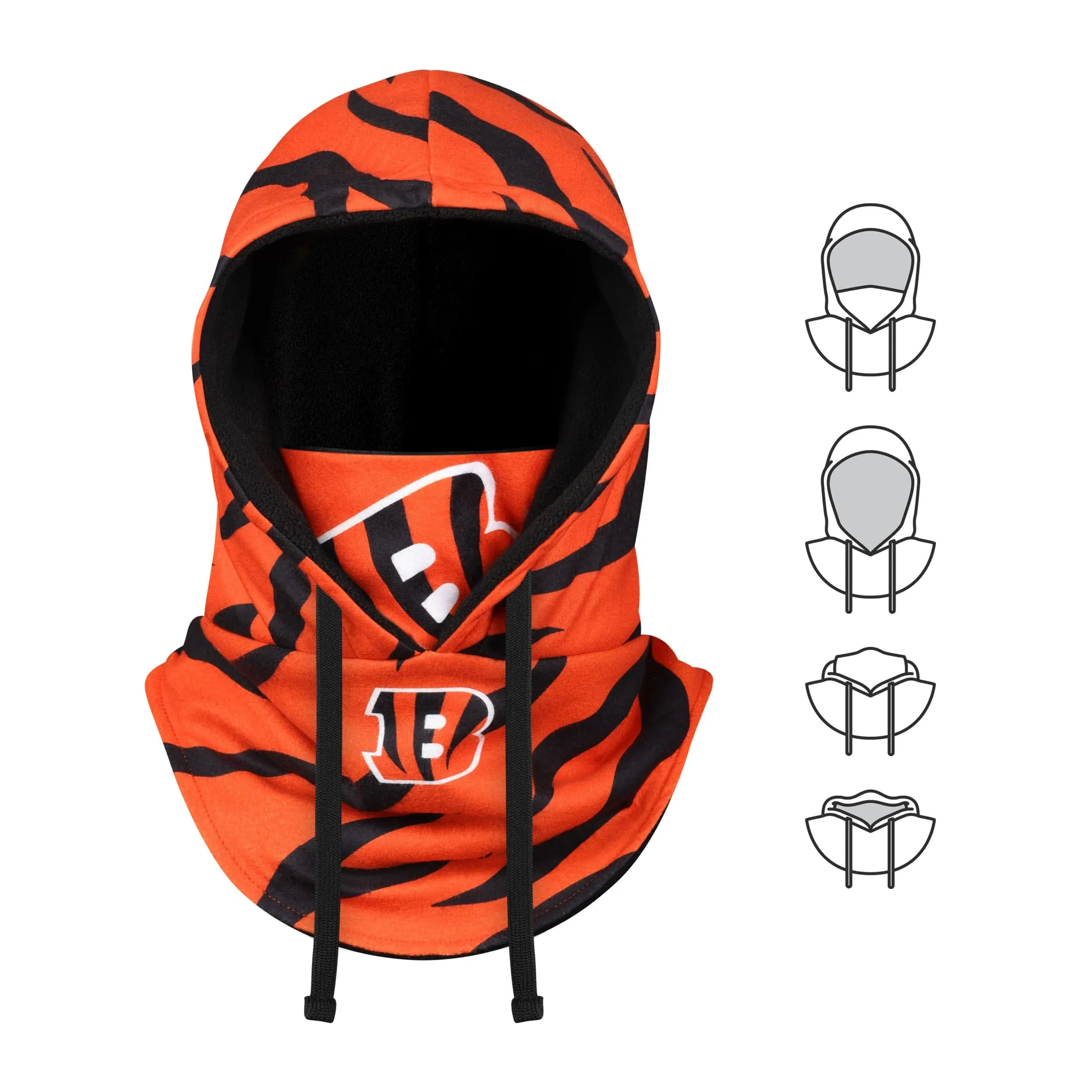 Cincinnati Bengals NFL Alternate Team Color Drawstring Hooded Gaiter