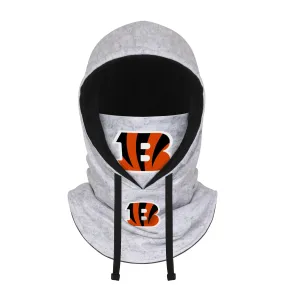 Cincinnati Bengals NFL Heather Gray Drawstring Hooded Gaiter Scarf