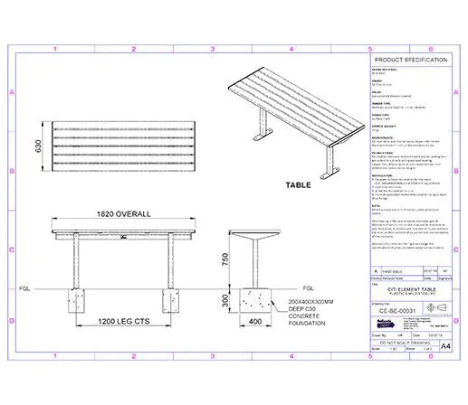 Citi Elements Powder Coated and Recycled Plastic Table