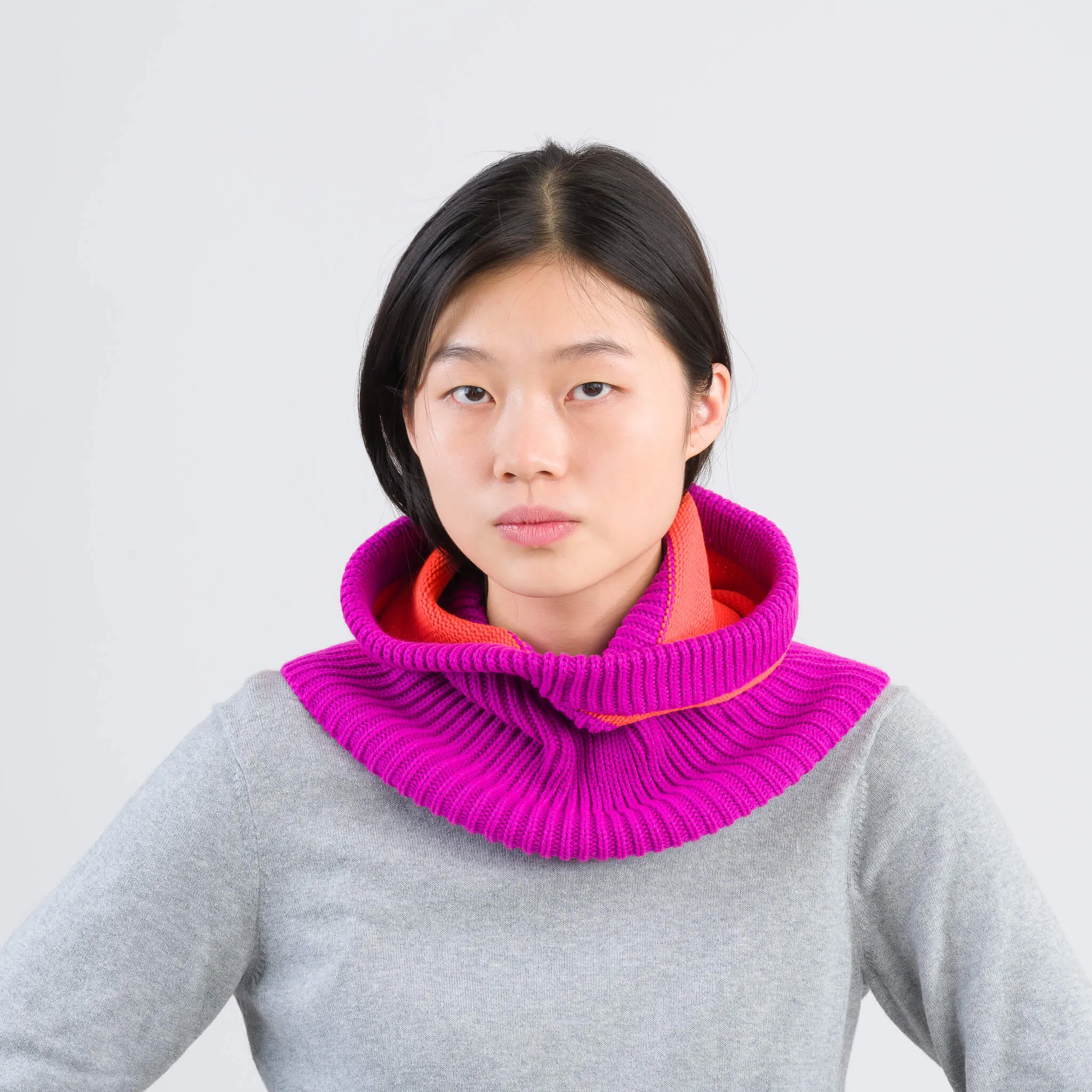 Colorblock Knit Hood