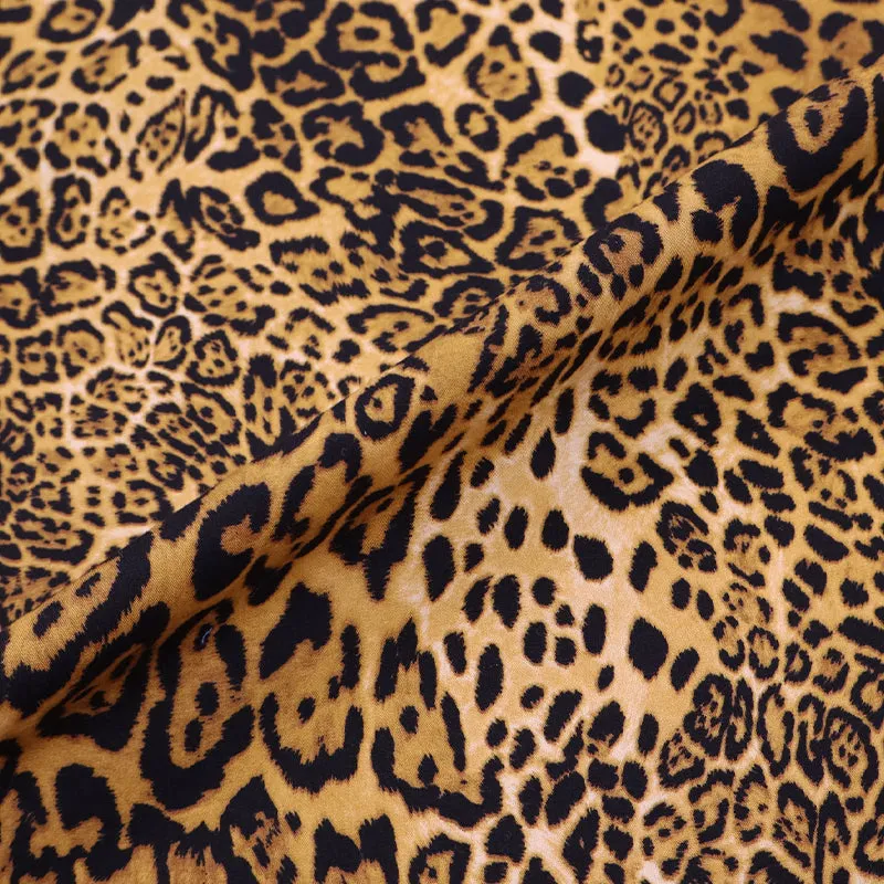 Cotton Poplin - Leopard Print - Golden