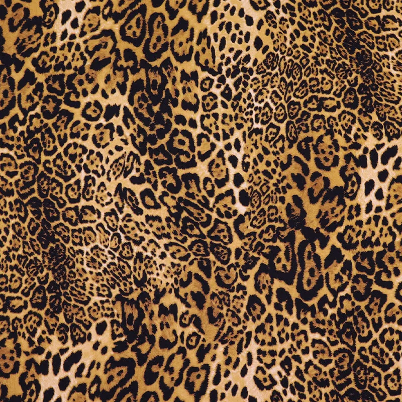 Cotton Poplin - Leopard Print - Golden