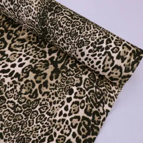 Cotton Poplin - Leopard Print - Snowy