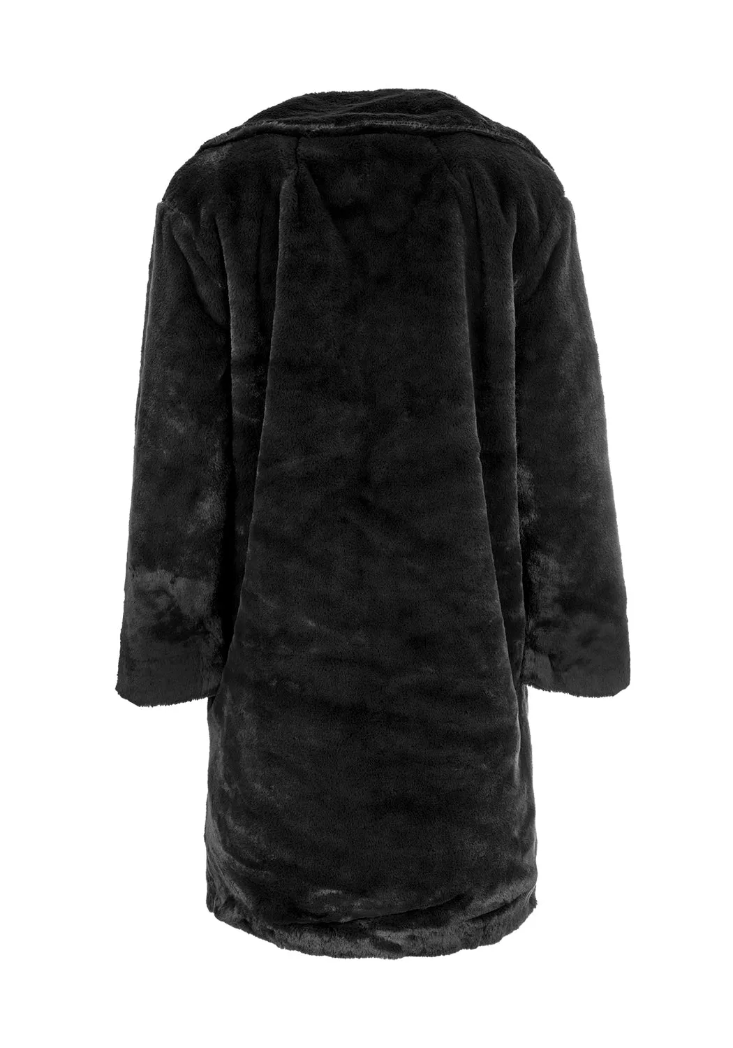 Creature Oversized Fur Coat - Black