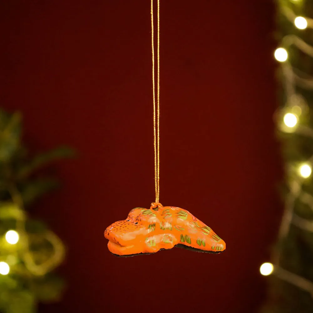 Crocodile - Handpainted Papier Mache Christmas Ornament